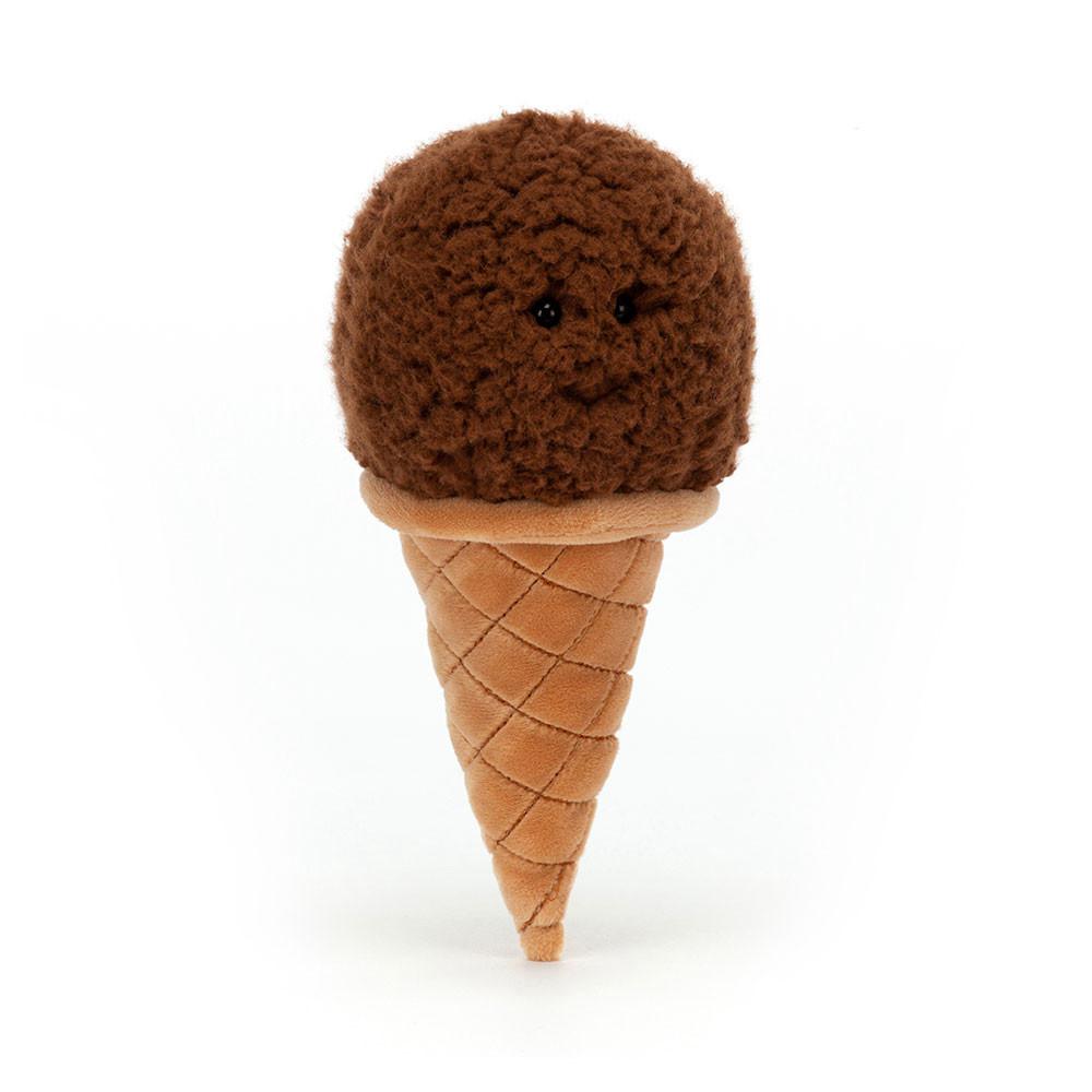 Nourriture Jellycat Peluche Irresistible Ice Cream Chocolate,17cm x 8cm x 7cm Marron | 40562-FWRI