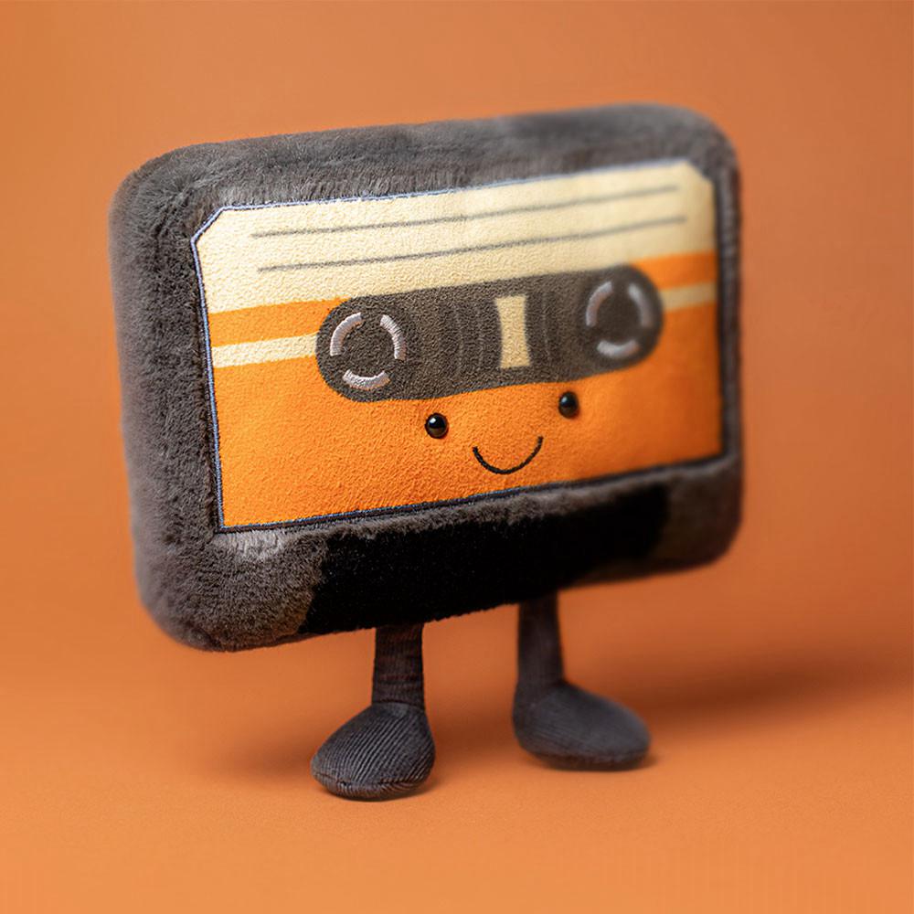 Objets Jellycat Peluche Amuseables Cassette Tape,20cm x 18cm x 7cm Noir | 08937-DJRX