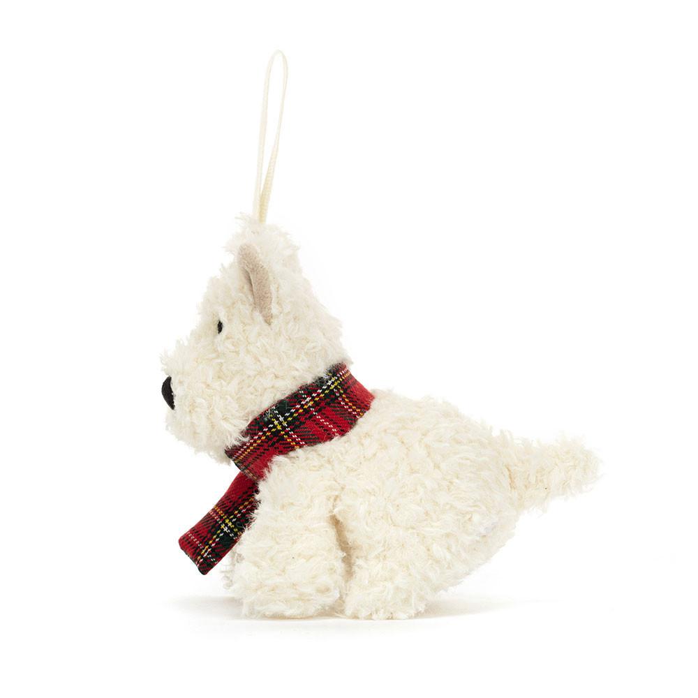 Ours Jellycat Peluche Munro Scottie Dog Decoration,11cm x 6cm x 5cm Blanche | 31690-OITF