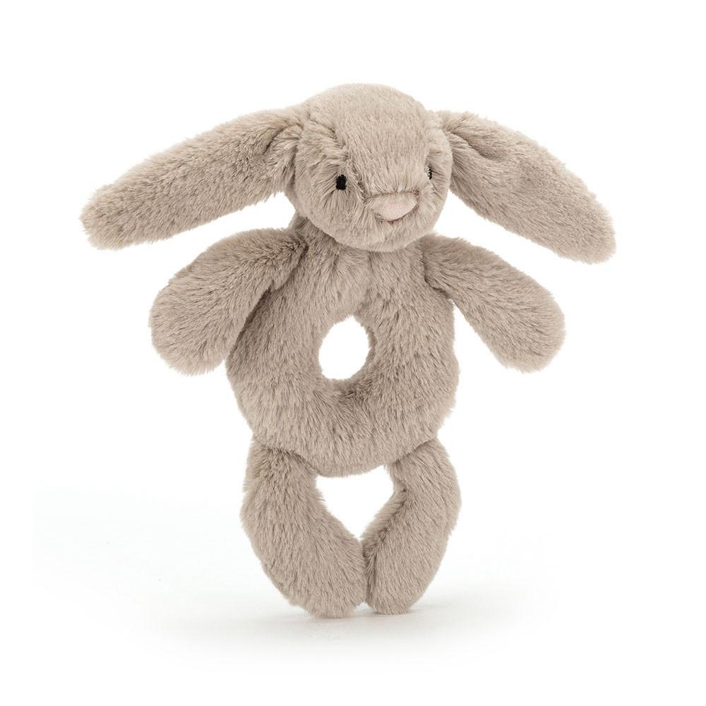 Peluche Bébé Jellycat Bashful Bunny Ring Rattle,18cm x 8cm x 2cm Beige | 42510-ASPN