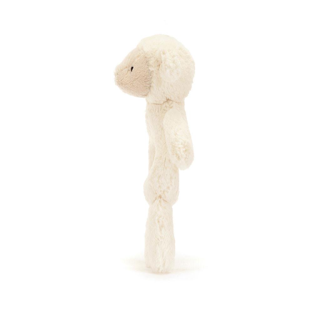 Peluche Bébé Jellycat Bashful Lamb Ring Rattle,18cm x 8cm x 2cm Blanche | 72961-QENF