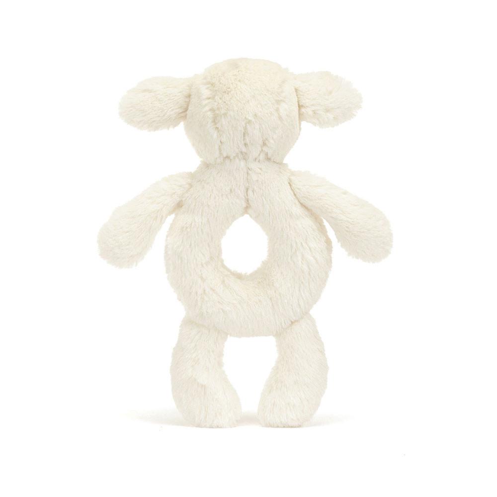 Peluche Bébé Jellycat Bashful Lamb Ring Rattle,18cm x 8cm x 2cm Blanche | 72961-QENF