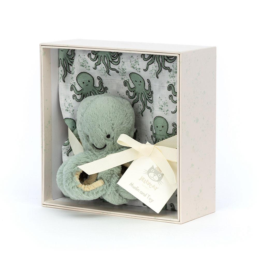 Peluche Bébé Jellycat Odyssey Octopus Gift Set,18cm x 18cm x 8cm Vert | 27198-MRUC