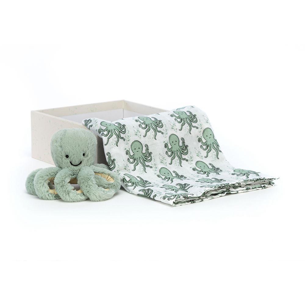 Peluche Bébé Jellycat Odyssey Octopus Gift Set,18cm x 18cm x 8cm Vert | 27198-MRUC