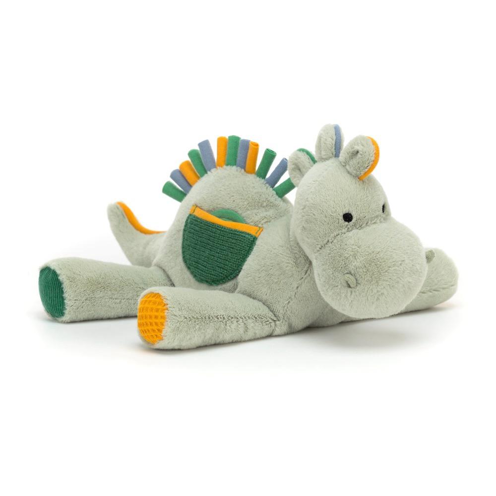 Peluche Bébé Jellycat Peek-a-Book Dino Activity Toy,20cm x 8cm Vert | 18490-RWSC