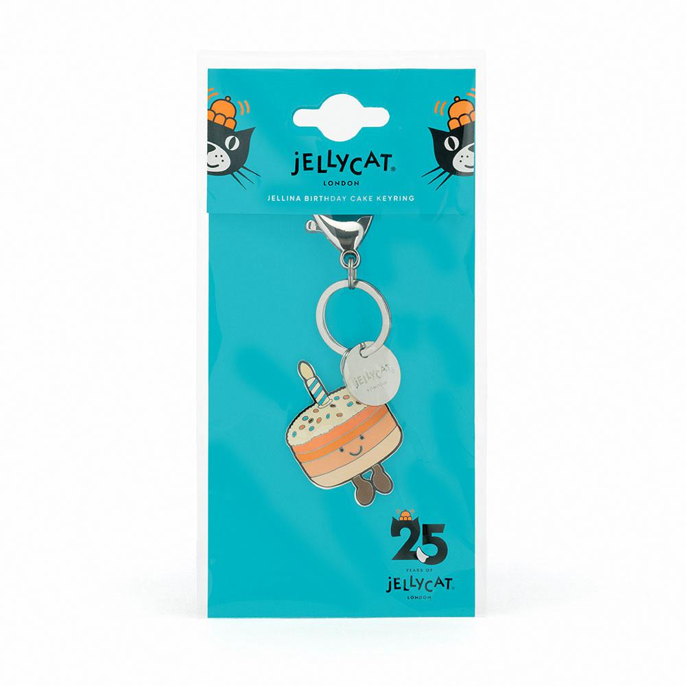 Peluche Breloque De Sac Jellycat Amuseables Jellina Birthday Cake Keyring,11cm x 3.3cm x 0.3cm Orange | 35607-BQJT