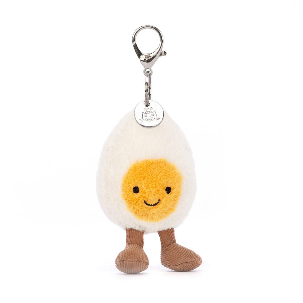 Peluche Breloque De Sac Jellycat Amuseables Happy Boiled Egg,18cm x 7cm x 3cm Blanche | 89724-FBOX