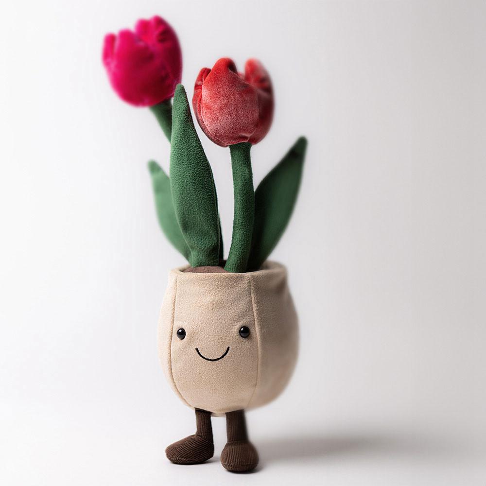 Plantes Jellycat Peluche Amuseables Tulip Pot,30cm x 11cm x 11cm Rouge | 58946-ZEQU