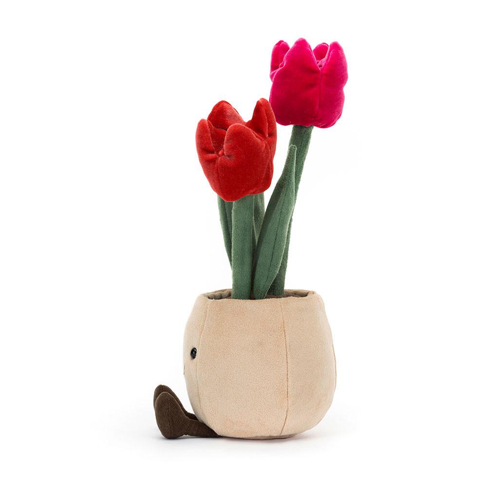 Plantes Jellycat Peluche Amuseables Tulip Pot,30cm x 11cm x 11cm Rouge | 58946-ZEQU