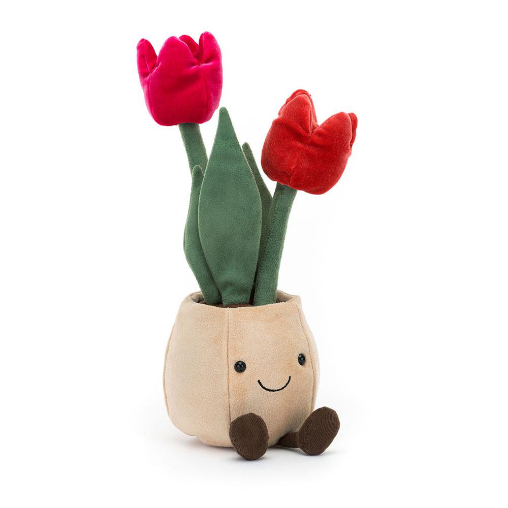 Plantes Jellycat Peluche Amuseables Tulip Pot,30cm x 11cm x 11cm Rouge | 58946-ZEQU