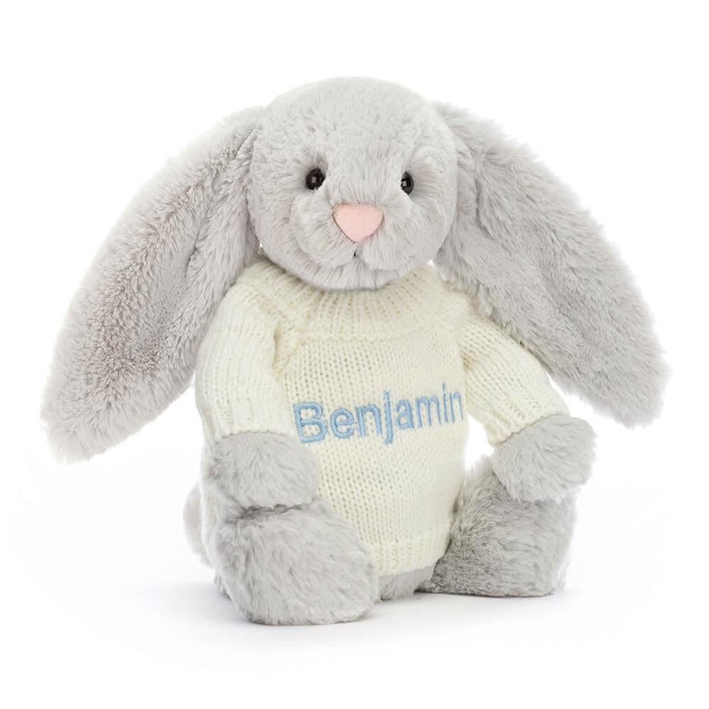 Pulls Jellycat Bashful Bunny with Cream,31cm x 12cm x 9cm Grise | 42679-JLEU