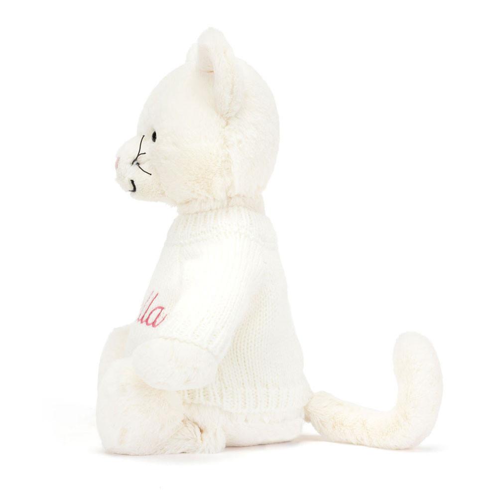 Pulls Jellycat Bashful Cream Kitten with Cream,31cm x 12cm x 9cm Blanche | 05941-EXBR