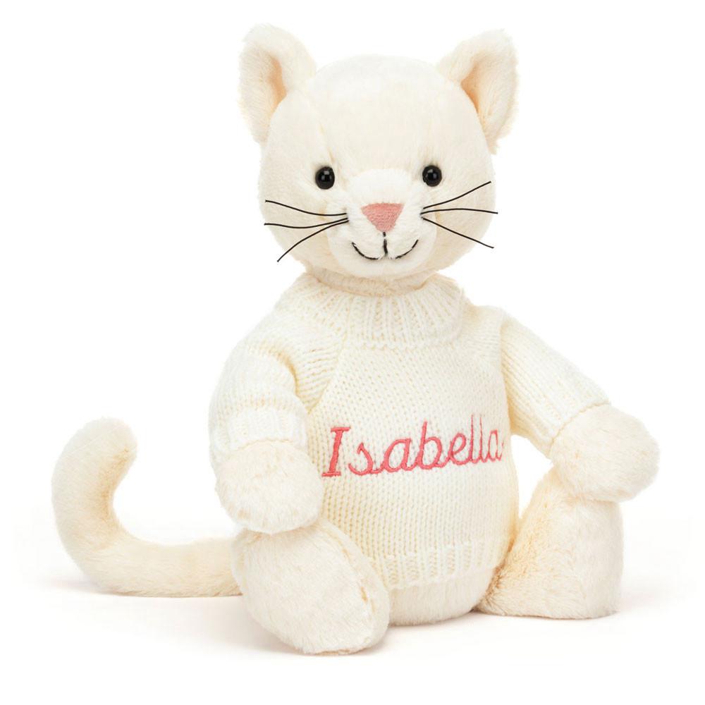 Pulls Jellycat Bashful Cream Kitten with Cream,31cm x 12cm x 9cm Blanche | 05941-EXBR