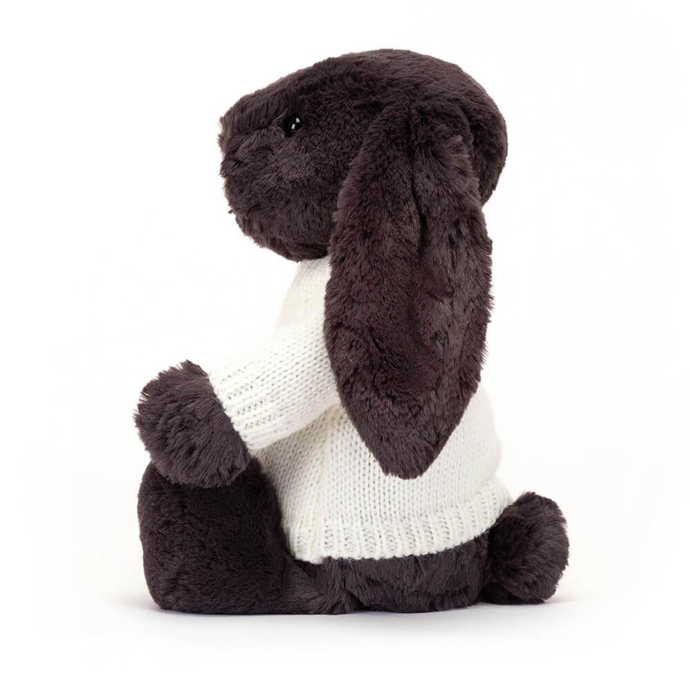 Pulls Jellycat Bashful Inky Bunny with Cream,31cm x 12cm x 9cm Noir | 54038-VPRN
