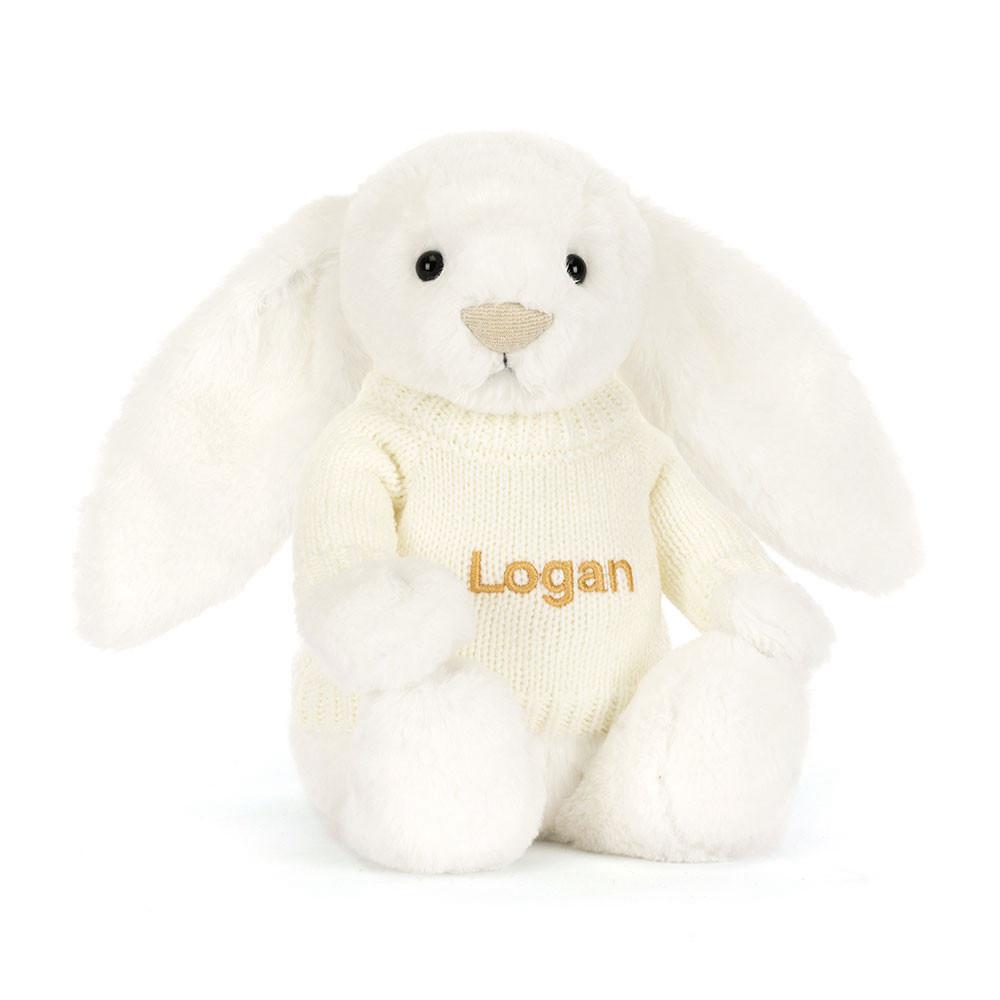 Pulls Jellycat Bashful Luxe Bunny Luna with Cream,31cm x 12cm x 9cm Blanche | 75129-VNIU