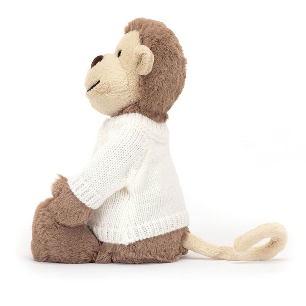 Pulls Jellycat Bashful Monkey with Cream,31cm x 12cm x 9cm Marron | 92058-OFNU