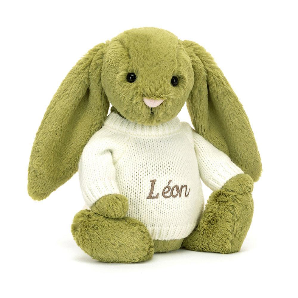 Pulls Jellycat Bashful Moss Bunny with Cream,31cm x 12cm x 9cm Vert | 78216-ILMA