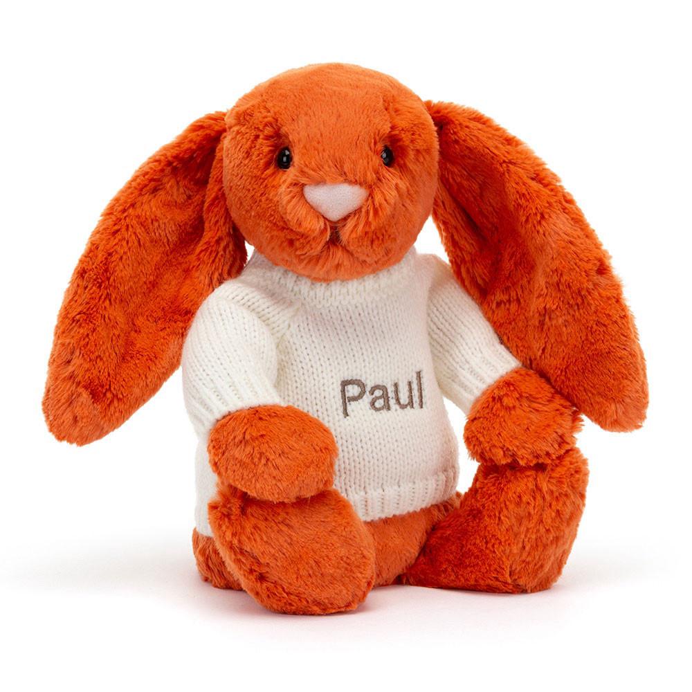 Pulls Jellycat Bashful Tangerine Bunny with Cream,31cm x 12cm x 9cm Orange | 68571-OEFG