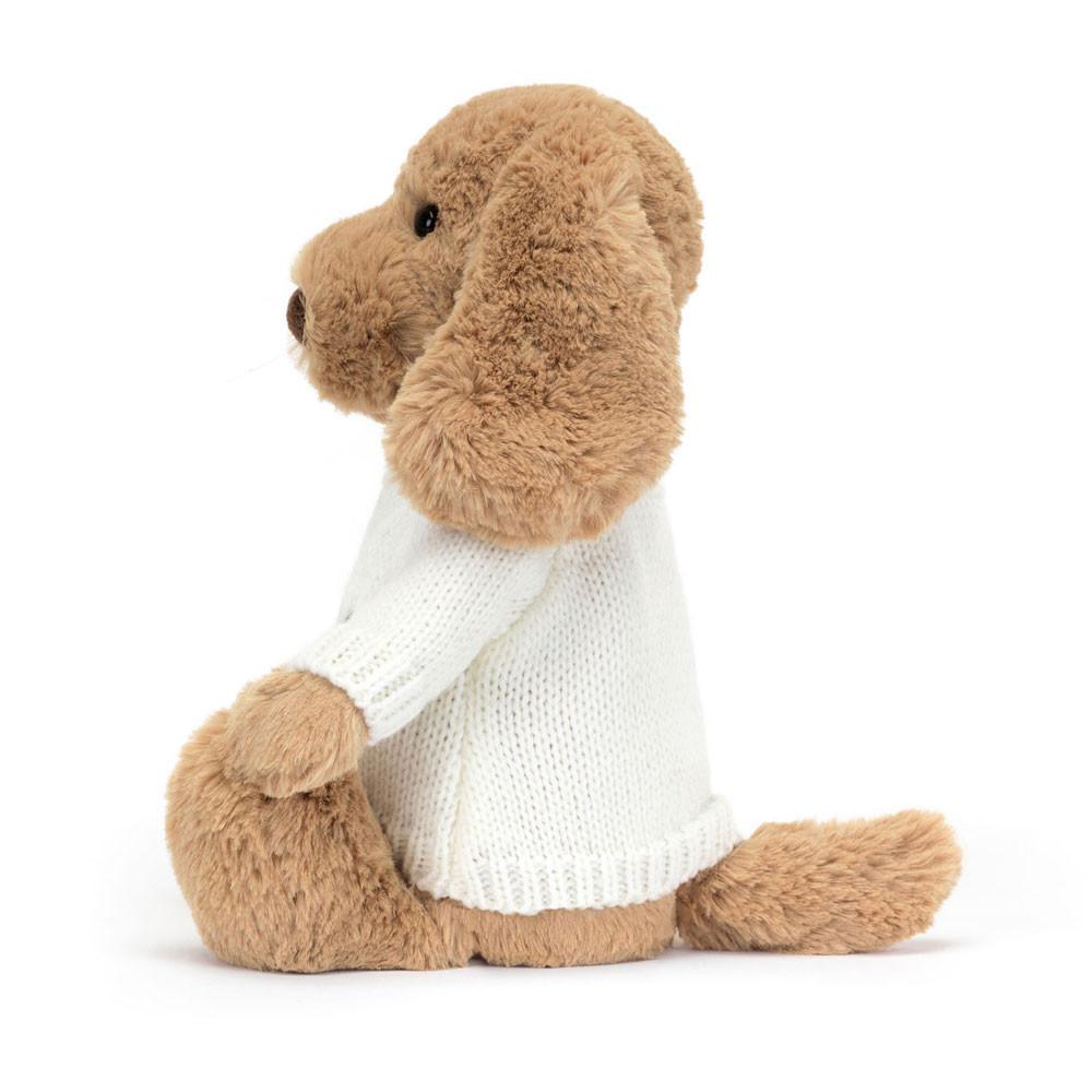 Pulls Jellycat Bashful Toffee Puppy with Cream,31cm x 12cm x 9cm Marron | 02974-LXFJ