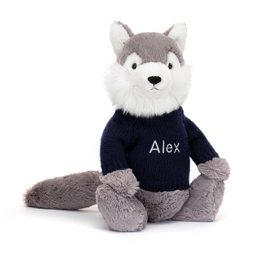 Pulls Jellycat Bashful Wolf,31cm x 12cm x 9cm Grise | 62817-QRLH