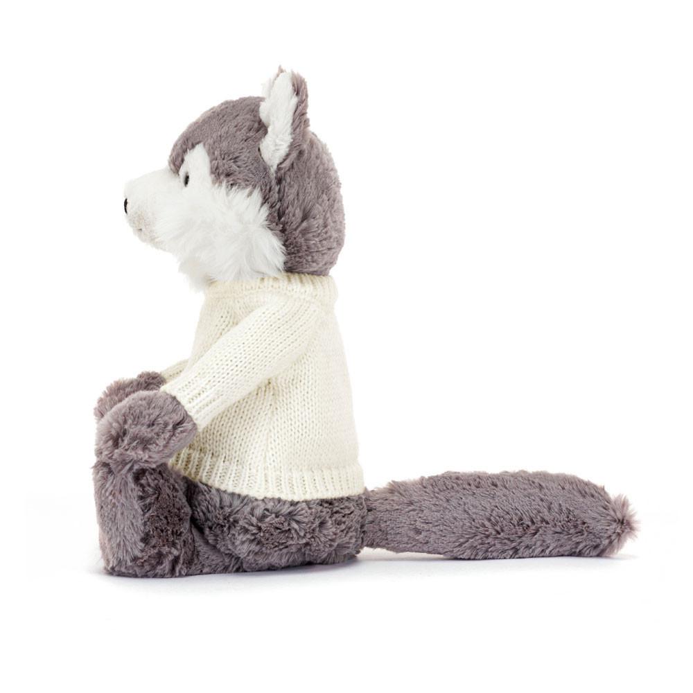 Pulls Jellycat Bashful Wolf with Cream,31cm x 12cm x 9cm Grise | 40967-KBWJ