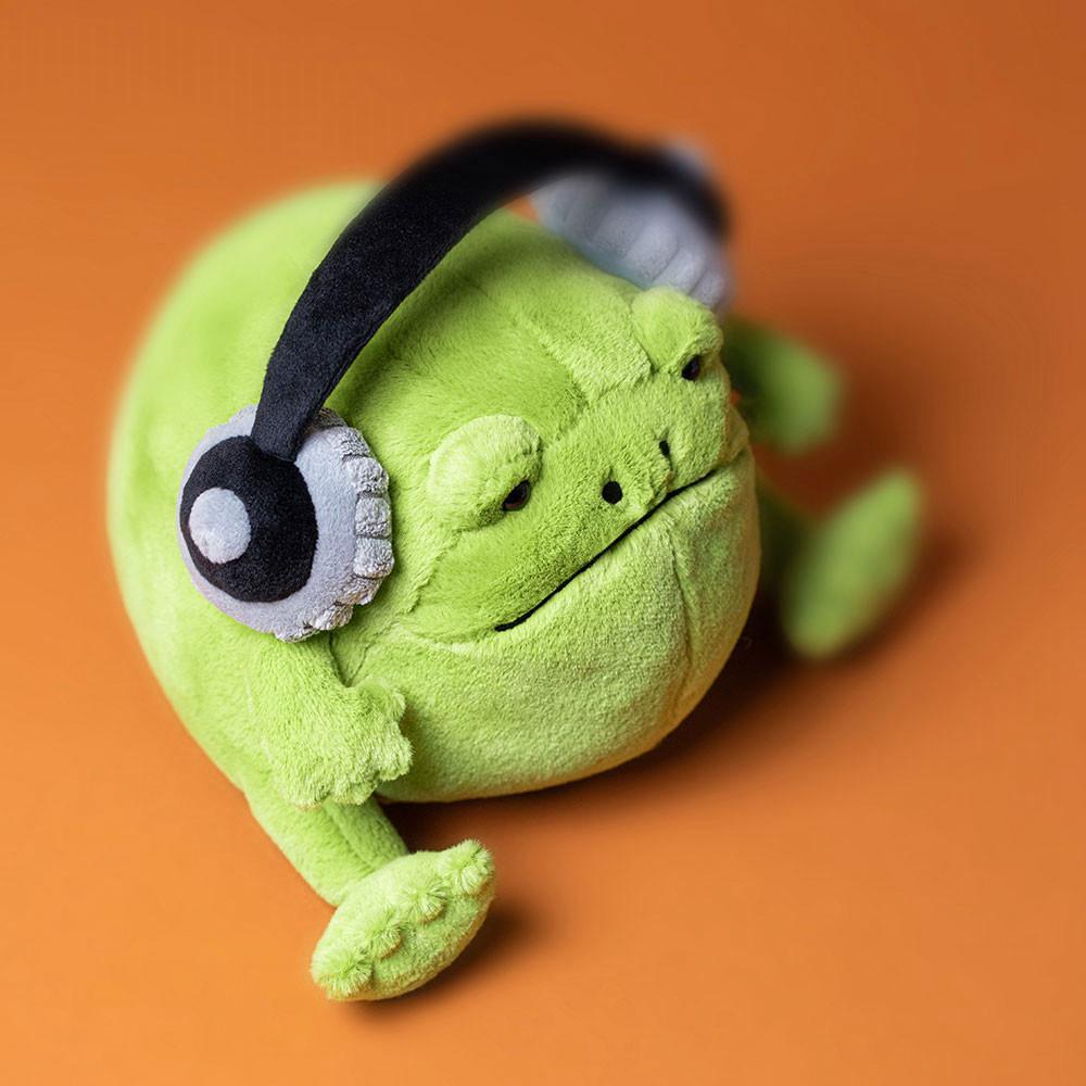 Reptiles Jellycat Peluche Ricky Rain Frog Headphones,15cm x 16cm x 18cm Vert | 42935-CPQA