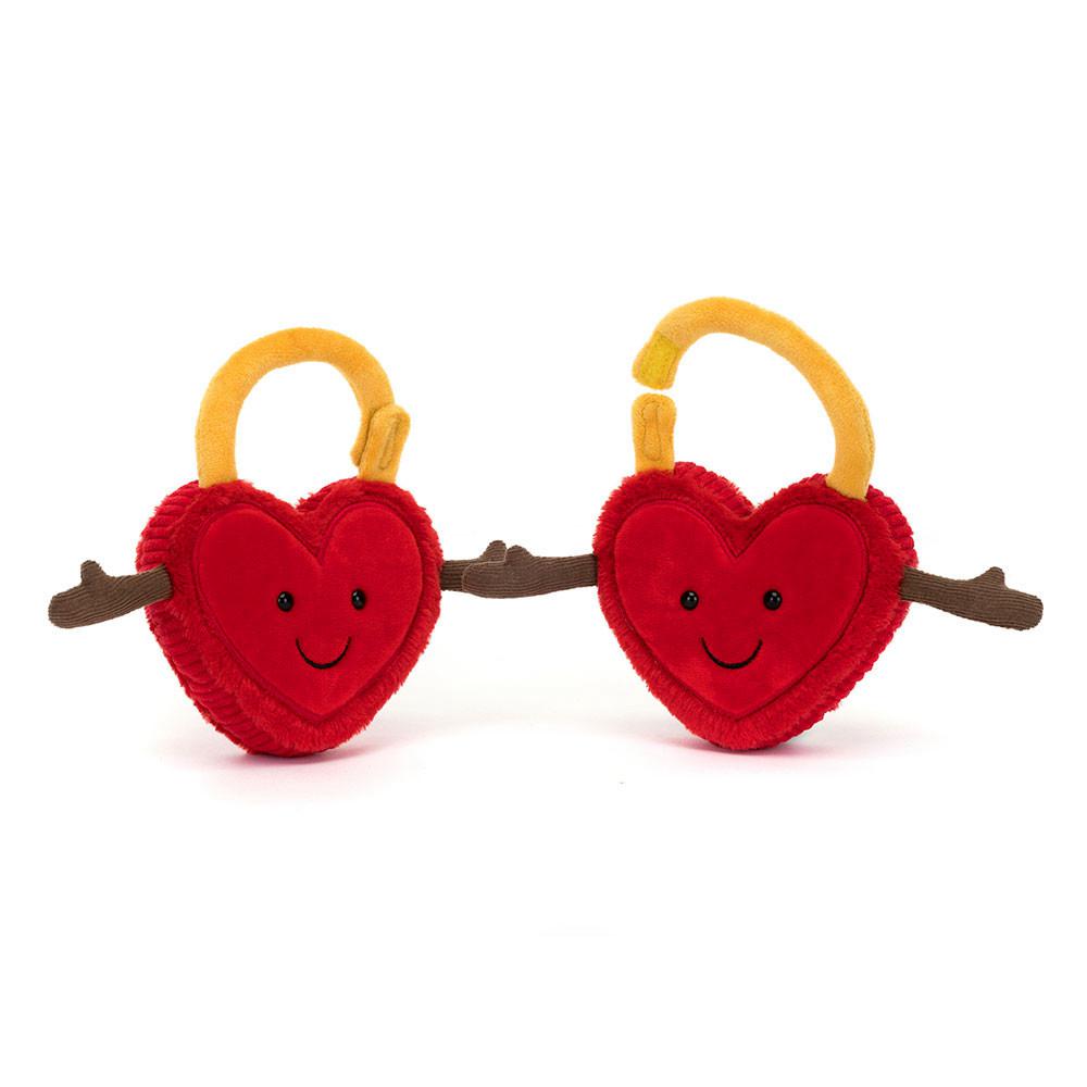 Saint Valentin Jellycat Peluche Amuseables Val & Tina Love Locks,15cm x 22cm x 4cm Rouge | 75413-IRZD