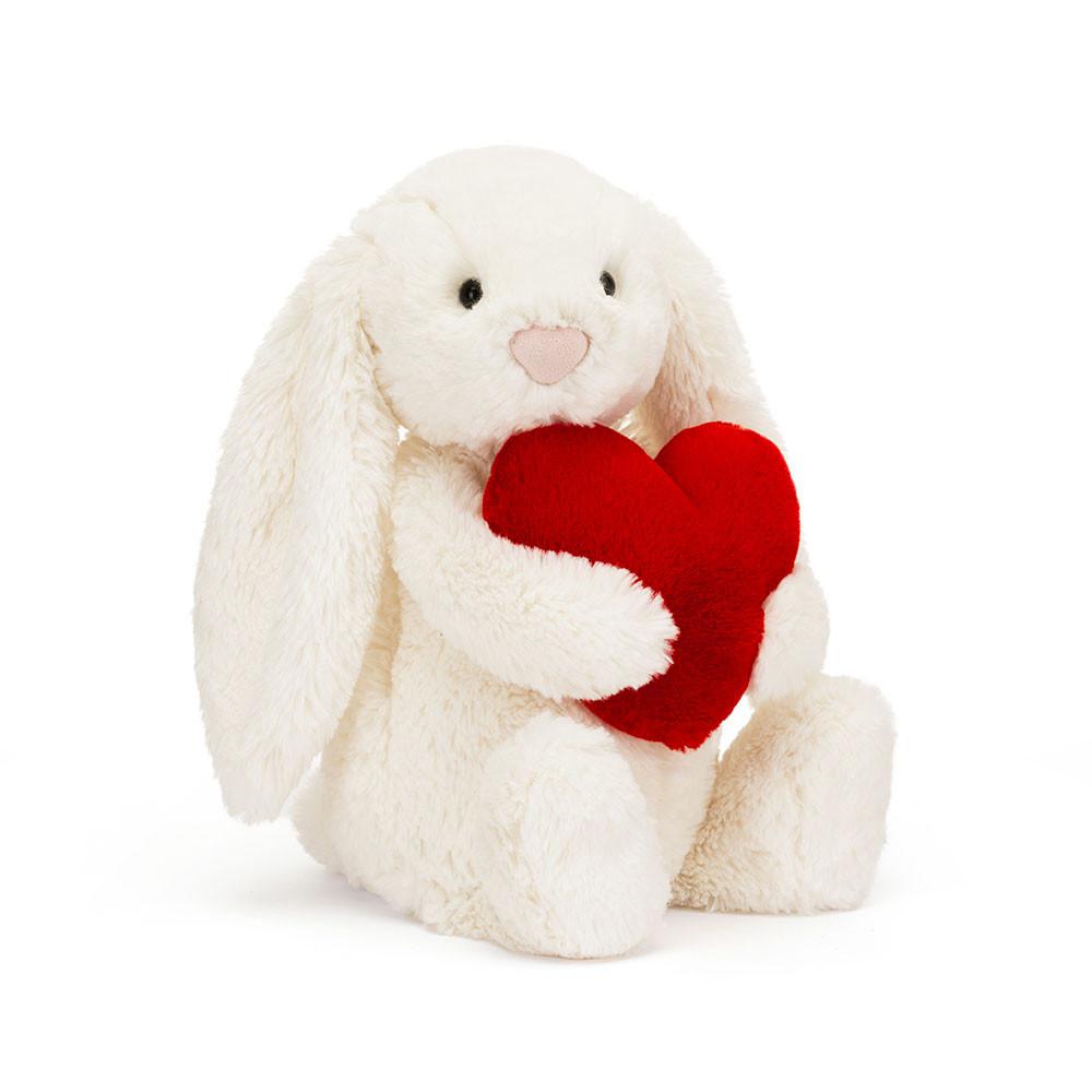 Saint Valentin Jellycat Peluche Bashful Love Heart Bunny,31cm x 12cm x 9cm Blanche | 81753-XTOY
