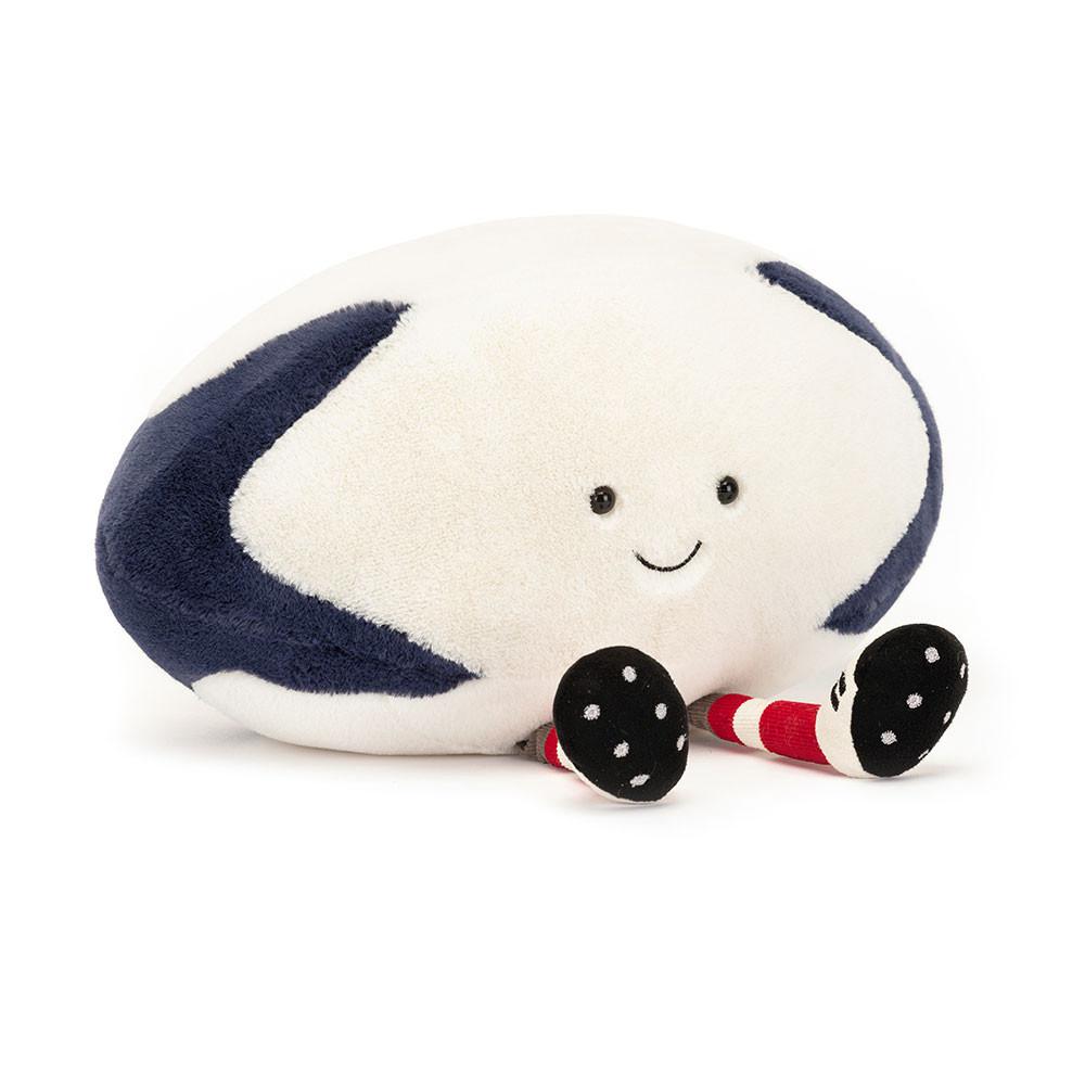 Sports Jellycat Peluche Amuseables Sports Rugby Ball,18cm x 29cm x 13cm Blanche | 08675-SECK