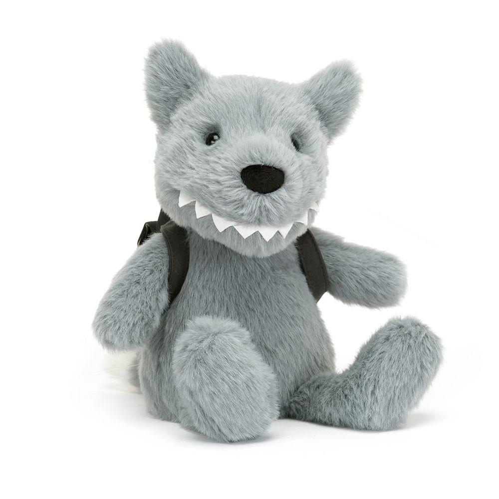 Woodland Jellycat Peluche Backpack Wolf,22cm x 9cm x 8cm Grise | 69054-DWOA