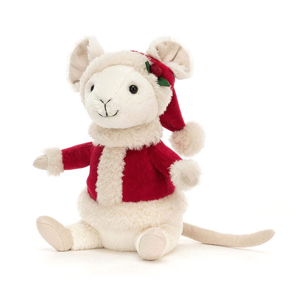 Woodland Jellycat Peluche Merry Mouse,18cm x 9cm x 9cm Blanche | 80954-QOJL