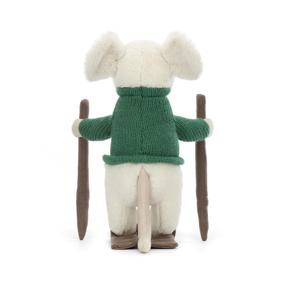 Woodland Jellycat Peluche Merry Mouse Skiing,19cm x 8cm x 15cm Blanche | 70139-ESJB
