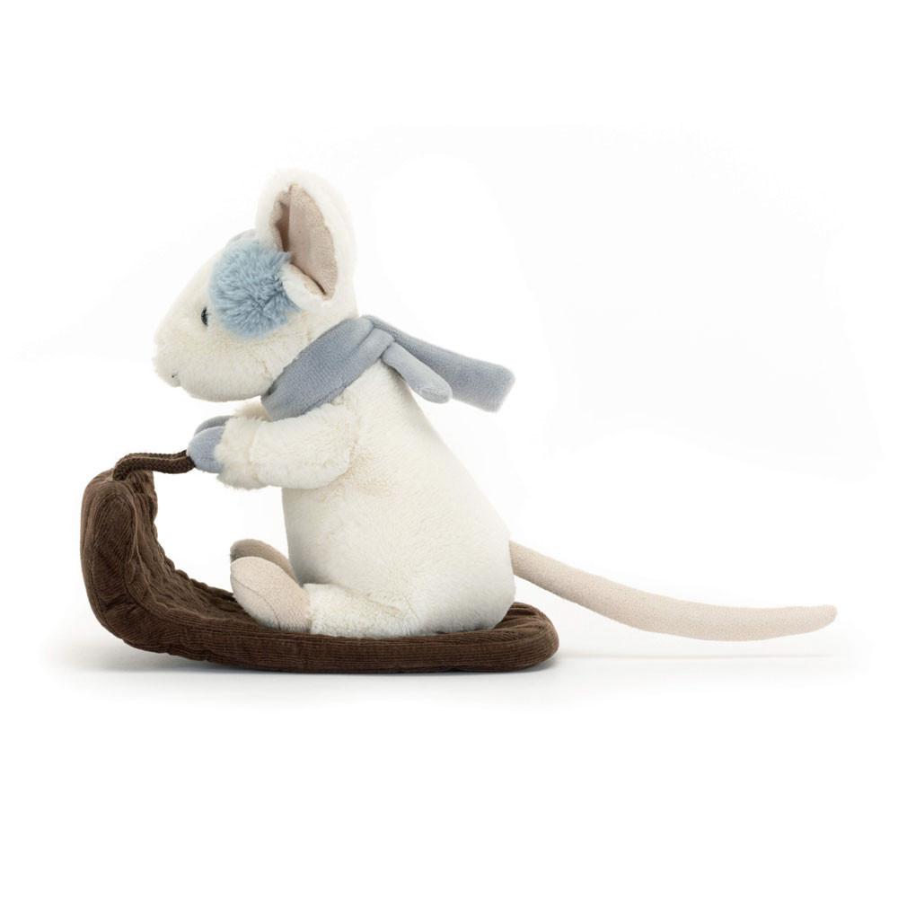 Woodland Jellycat Peluche Merry Mouse Sleighing,18cm x 11cm x 17cm Blanche | 80129-AYIS