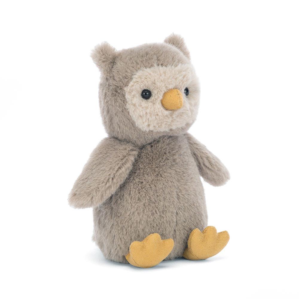 Woodland Jellycat Peluche Nippit Owl,14cm x 7cm x 6cm Grise | 91732-STDR